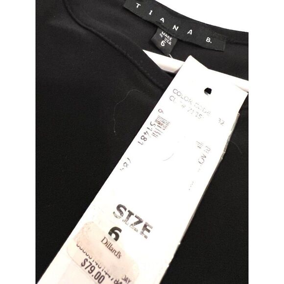 Size 6 Little Black Dress W/ Shoulder Cutout Tiana B Dillard's (Orig. $79) NWT - Picture 6 of 6